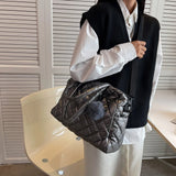 Large Capacity Cotton Messenger Bag Pompom Pendant Shoulder Bag