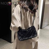 Autumn Winter Ladies Crossbody Bags Rhombus Pattern Plush Shoulder Bag Casual