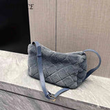 Plush Rhombus Pattern Crossbody Bag for Women