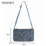 Autumn Winter Ladies Crossbody Rhombus Pattern Plush Underarm Bag