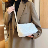 Plush Rhombus Crossbody Bag for Women