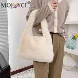 Plush Fluffy Tote Bags for Women, Large Capacity Soft Furry Handbags