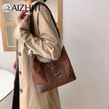 Lamb Wool Messenger Bag Vintage Faux Fur Tote Soft Casual