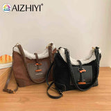 Lamb Wool Messenger Bag Vintage Faux Fur Tote Soft Casual