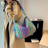 Large-capacity Rhombus Pattern Tote Handbag for Travel Work