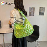 Large-capacity Rhombus Pattern Tote Handbag for Travel Work