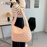 Large-capacity Rhombus Pattern Tote Handbag for Travel Work