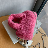 Lamb Plush Bag Chain Messenger Bag Niche Handbag
