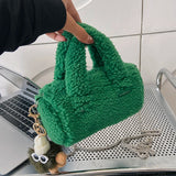 Lamb Plush Bag Chain Messenger Bag Niche Handbag