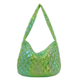 Large Capacity Shoulder Bag for Women, Laser Crossbody Handbag