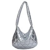 Quilted Large Capacity Messenger Bag for Girls Shopping