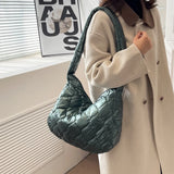 Quilted Messenger Bag Large Capacity for Girls Shopping