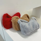 Autumn Winter Women Solid Plush Underarm Shoulder Bags Casual Small Handbags