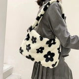 Autumn Winter Ladies Shoulder Bag Soft Plush Handbag Large Capacity