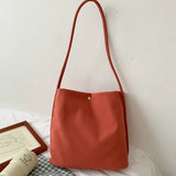 Large Capacity Shoulder Bag for Women Solid Handbag