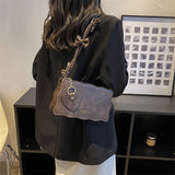 Women Bow PU Leather Underarm Bag Retro Handbag