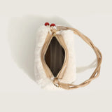 Autumn Winter Women's Cherry Plush Crossbody Handbag
