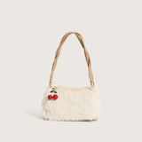 Autumn Winter Women's Cherry Plush Crossbody Handbag