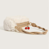 Autumn Winter Women's Cherry Plush Crossbody Handbag