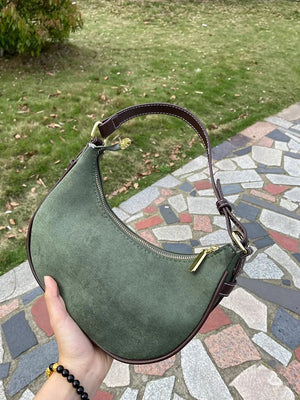 Vintage Moon Style Green Shoulder Bag for Women