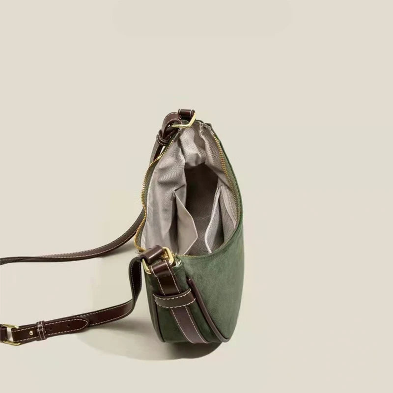 Vintage Moon Style Green Shoulder Bag for Women