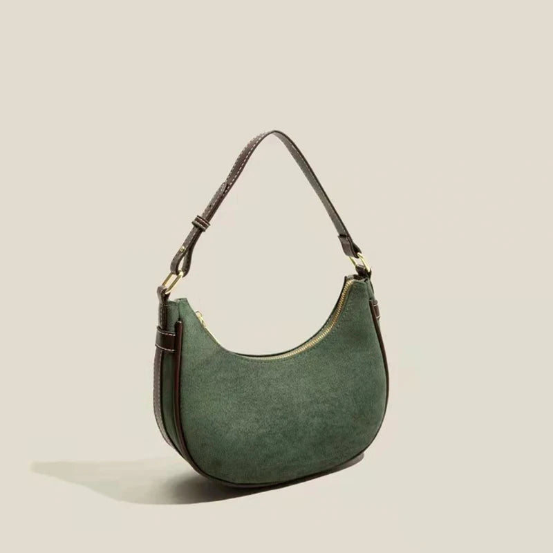 Vintage Moon Style Green Shoulder Bag for Women