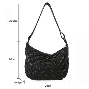 Nylon Women Large Capacity Handbags Quilted Shoulder Bags Solid Tote