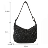 Nylon Women Large Capacity Handbags Quilted Shoulder Bags Solid Tote