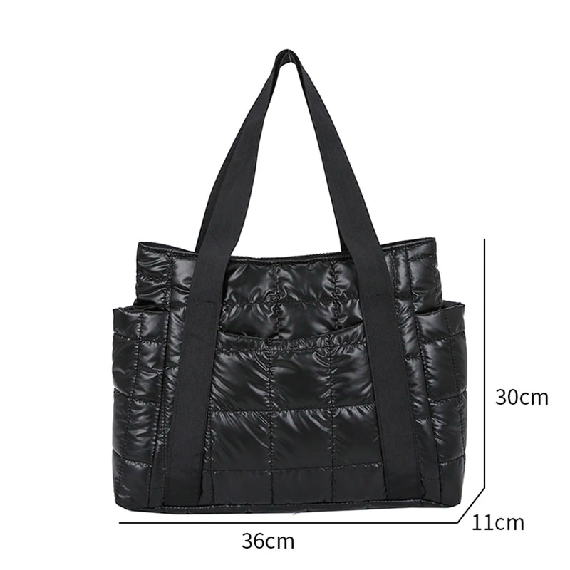 Nylon Women Handbags Casual Quilted Lattice Shoulder Bags