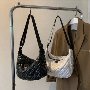 Nylon Women Large Capacity Handbags Quilted Shoulder Bags Solid Tote