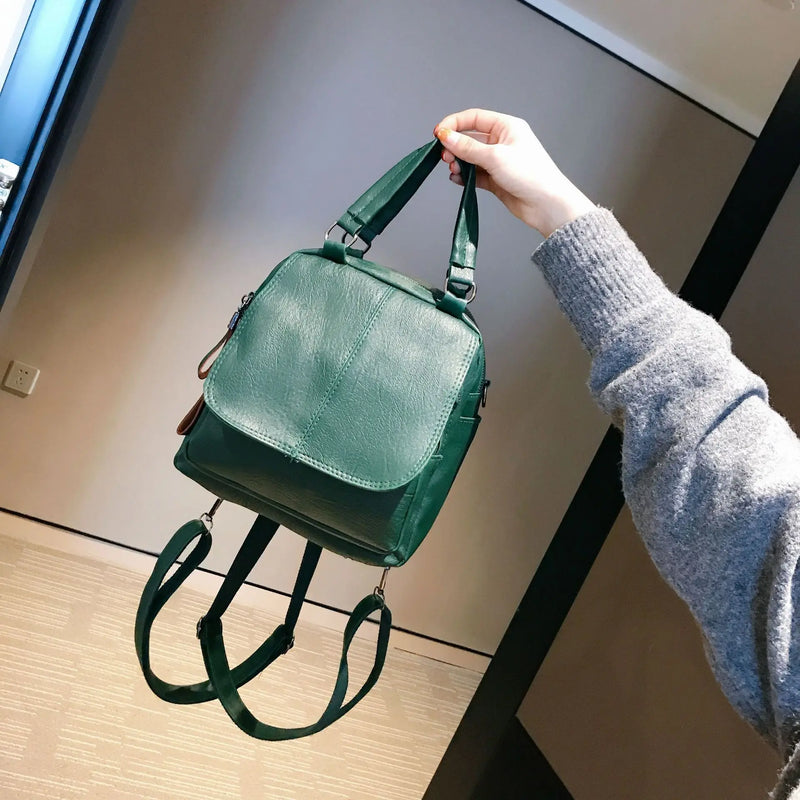 Autumn Winter PU Women's Backpack Soft Leather Female Backpack