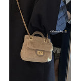 Autumn Winter Plush Bag Female Chain Portable Small Square Bag Ins Messenger Plu