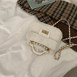 Autumn Winter Plush Bag Female Chain Portable Small Square Bag Ins Messenger Plu