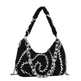 Plush Hobos Bag Zipper Chain Underarm Bag Women's Shoulder Bag