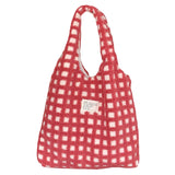 Plush Shoulder Bag Soft Fleece Tote Shopping Waffle Plaid Large
