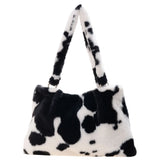 Plush Shoulder Bags Animal Printing Large Handbags