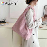 Soft Plush Women Top-Handle Bags Fluffy Furs Rhombus Pattern