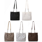 Quilted Cotton Padded Shopper Bag Large-capacity Chain Satchel