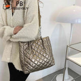 Quilted Cotton Padded Shopper Bag Women Travel Tote
