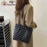 Quilted Cotton Padded Shopper Bag Women Travel Tote