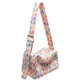 Plush Rainbow Heart Block Women Bag Colorful Shoulder Tote Crosbody Purse