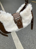 Retro Plush Pu Leather Women's Bag High Capacity Shoulder Handbag