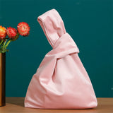 Autumn Winter Velvet Women's Handbags Bar Knot Wrist Bag Japanese Style