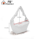 Autumn Winter Cotton Padded Tote Crossbody Handbag for Women