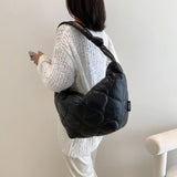 Autumn Winter Crossbody Bag Cotton Padded Travel Satchel