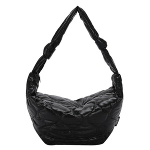Autumn Winter Crossbody Bag Dumplings Cotton Padded Solid Handbag