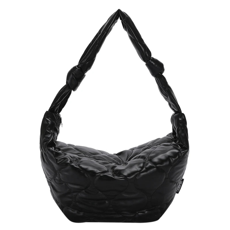 Autumn Winter Crossbody Bag Dumplings Cotton Padded Solid Handbag