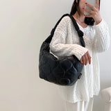 Autumn Winter Crossbody Bag Dumplings Cotton Padded Solid Handbag