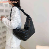 Autumn Winter Dumplings Shoulder Bag Cotton Padded Messenger Bag