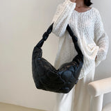 Autumn Winter Shoulder Bag Dumplings Cotton Padded Purses Handbag